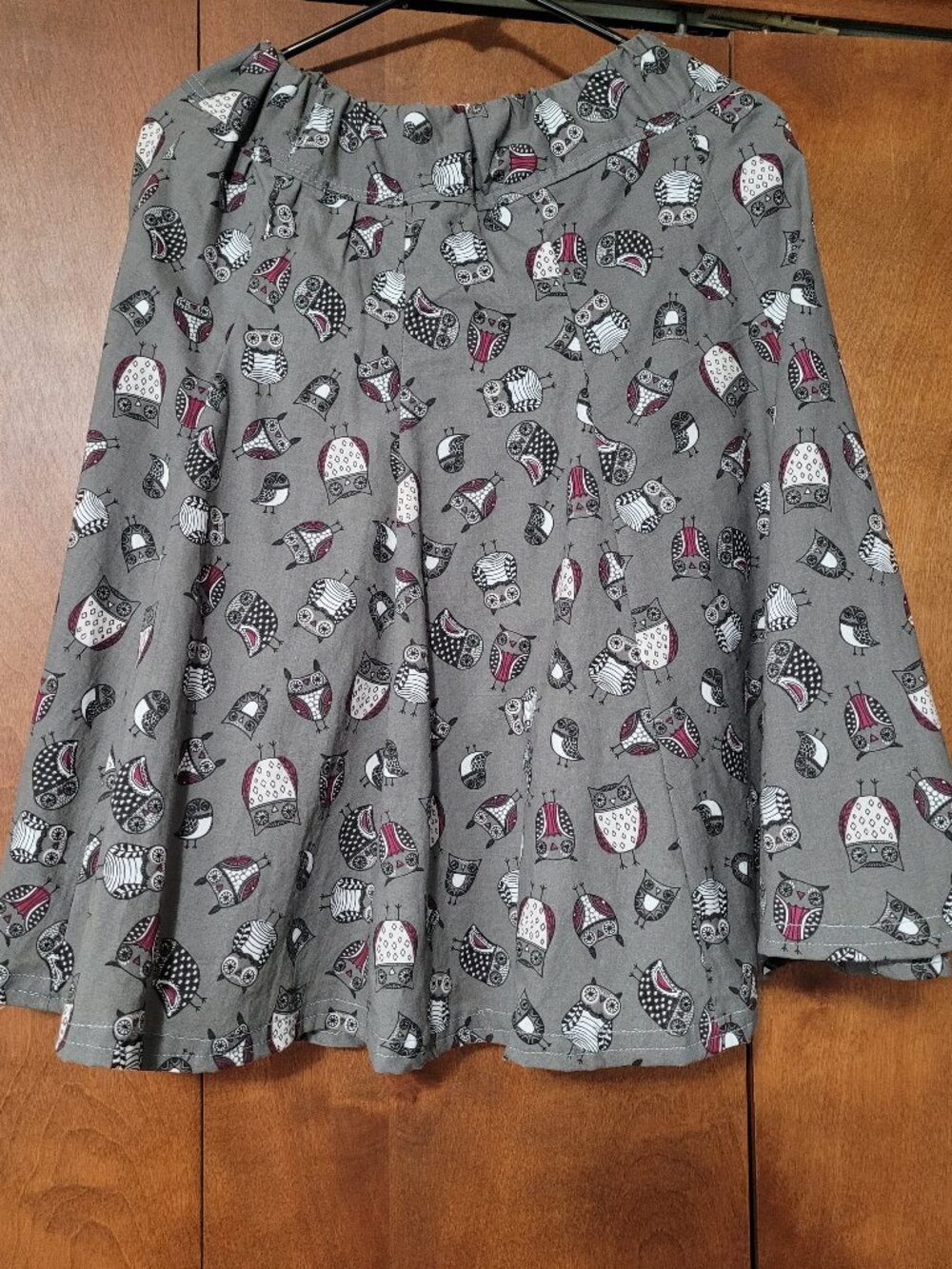 Homemade skater skirt in cute owl fabric size 6
